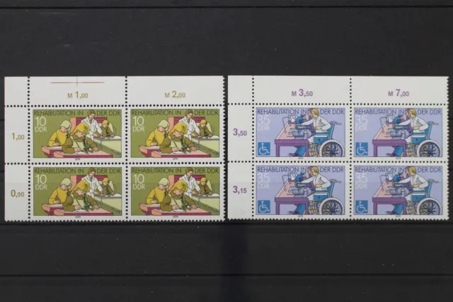 DDR, MiNr. 2431-2432, Viererblöcke, Ecken links oben, postfrisch / MNH - 661076