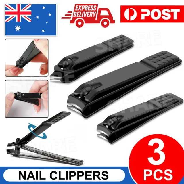 3Pcs Manicure Nail Cutter Stainless Steel Nail Clipper Cutter Toenail Trimm Set
