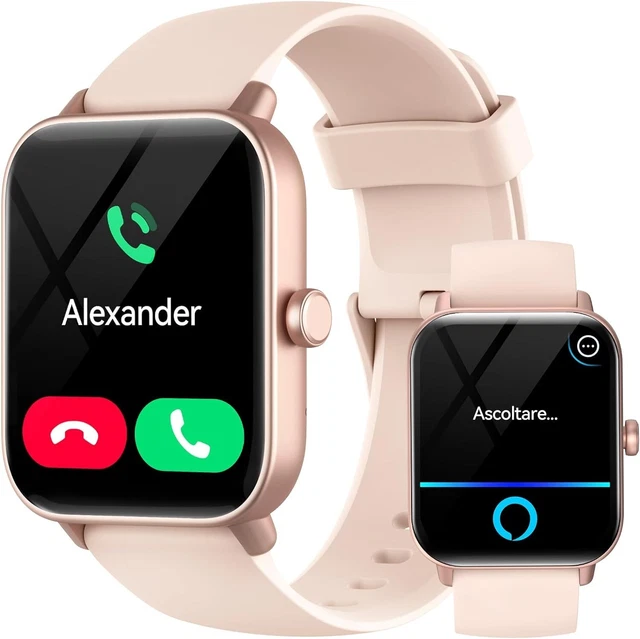 Smartwatch Uomo Donna, 1.8 AMOLED Smart Watch con Chiamate, Alexa