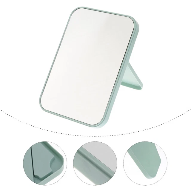 Miroir Maquillage/Rasage Carré Sur Pied Blue Canyon - Face Grossissante, Finition Chrome - Dimensions 16 X 12 Cm