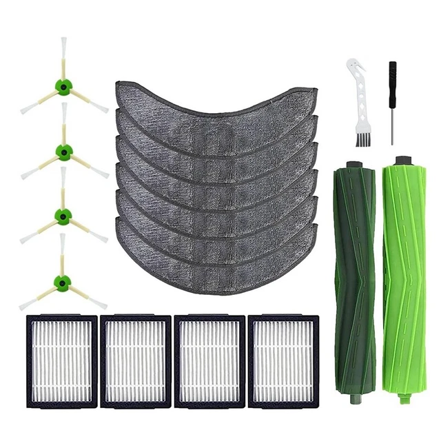 Recambios Para Roomba Plus 405/505 - Incluye Cepillo Principal, 6 Laterales, 5 Paños De Fregona Y 3 Filtros HEPA