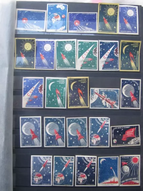 139 Soviet Space Sputnik match box labels 1958-59 - Great condition RARE