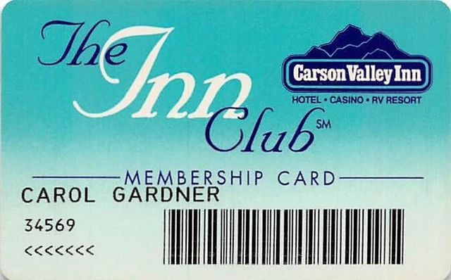 Carson Valley Casino - Minden, NV - Rare 1st Issue Slot Card, No SM over logo