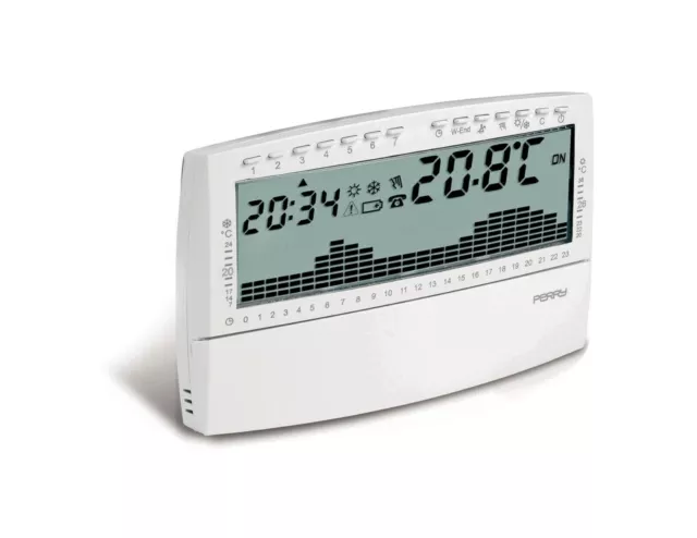 Thermostat Programmable Numérique Hebdomadaire Batterie 1CRCR018BS Perry Série