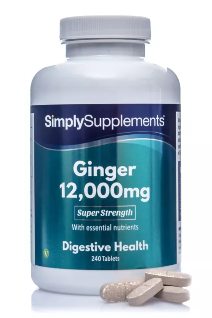 Gingembre 12000mg - 240 Comprimés - Normes de qualité - SimplySupplements