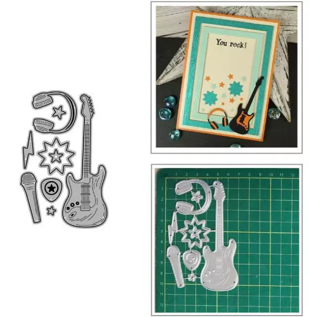 Rockgitarre Stanzformen Metall Cutting Dies Scrapbooking Stanzschablone Stencils