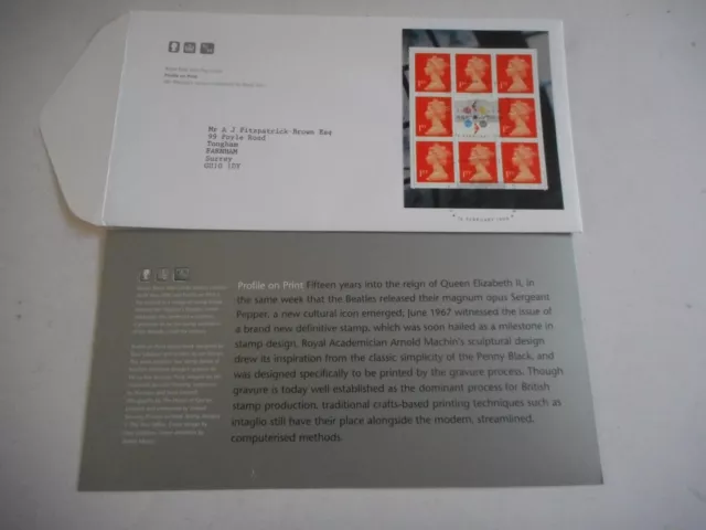 Great Britain 1999 FDC Profile on Print Booklet Pane Pmk London City Westminster