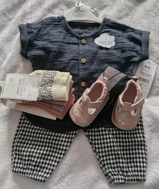 Next, Matalan & George Baby Girls First Size Outfit , Pk 5 Socks &baby Shoes O-3