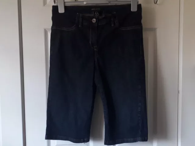 Next Ladies Longer Denim Maternity Shorts Size 8 Waist Adjusters