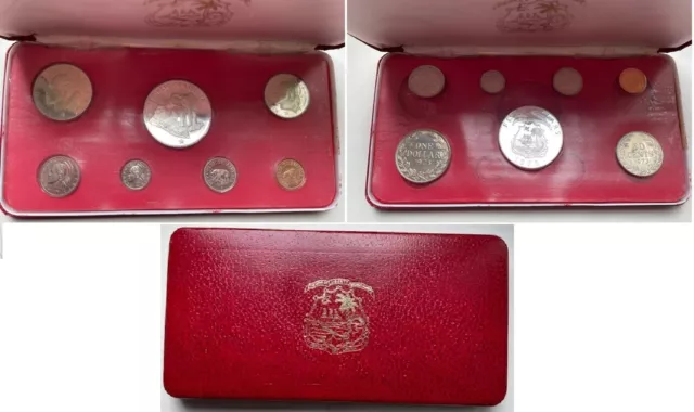Liberia Mint set 8 coins 1 2 5 10 25 50 Cents 1 5 Dollars 1973 Proof in the box