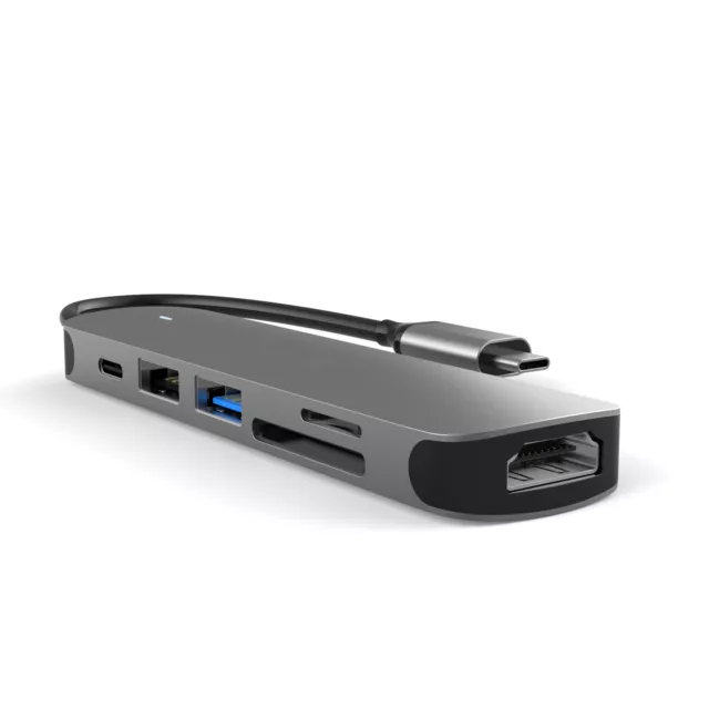 Hub USB-C Adaptateur - 6-en-1 Multiport USB-C vers HDMI 4K USB-A 3.0 - Aluminium