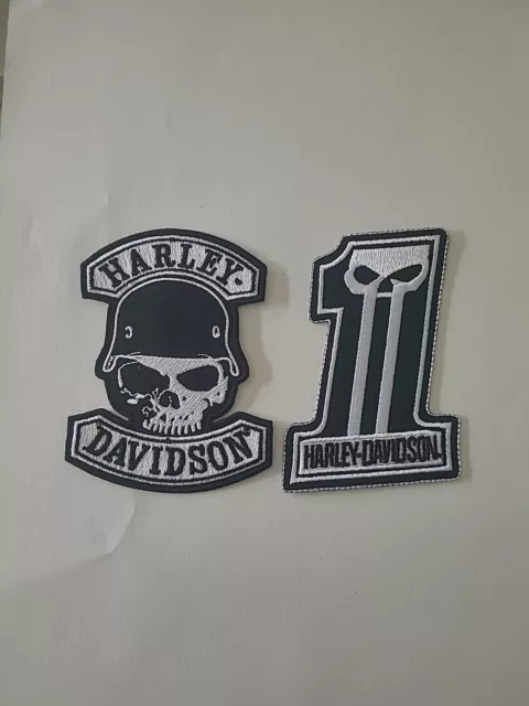 2x Aufnäher Patch Motorcycles Harley-Davidson Racing Motorradsport Biker Race GT