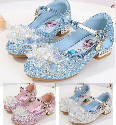 New Kids Girls Sandals Frozen2 Princess Fancy Up Party Sequin Glitter Elsa Shoes