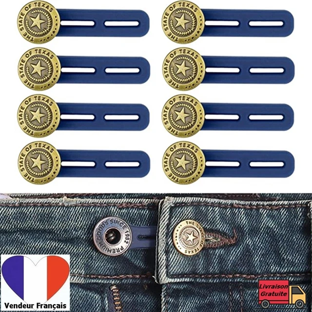 8 PCS Bouton Élastique En Caoutchouc Extension-Réglable pour Pantalons jupe etc.