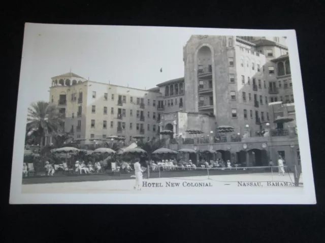 Hotel New Colonial Nassau Bahamas Real Photo Vintage Postcard F14