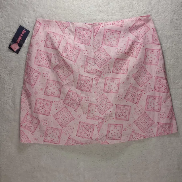Vintage Zoey Beth Plus Skirt Skort Women 2X Pink 90s Y2K Lace-Up Cotton Mini 2