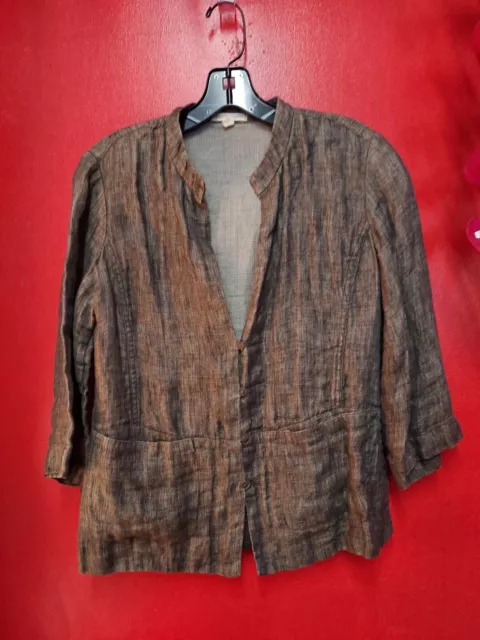 Eileen Fisher Linen Jacket   Button  Womens Size XS