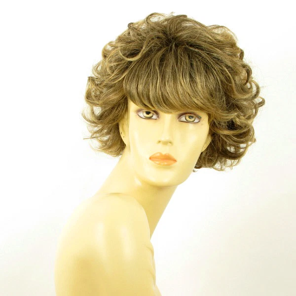 Perruque Synthétique Courte Couleur Blond Doré Clair FRANCINE LG26 - Bonnet Moyen, Texture Bouclée - Neuf Avec étiquettes