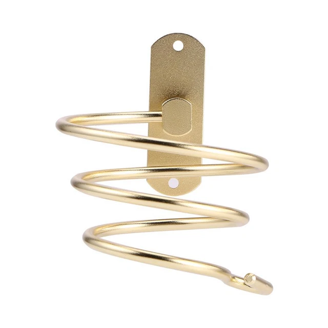 Soporte para secador de pelo soporte soplador accesorios de baño colgantes (dorado)