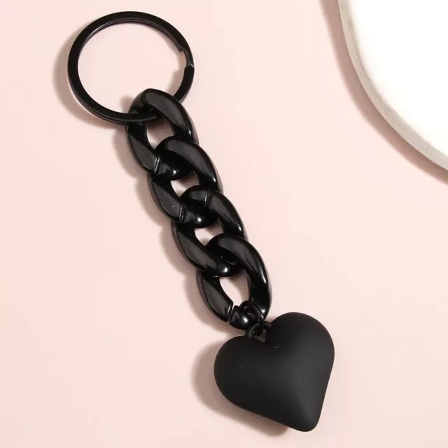 Damen Herz Schlüsselanhänger Taschenanhänger Acryl Anhänger Schwarz Love Taschen