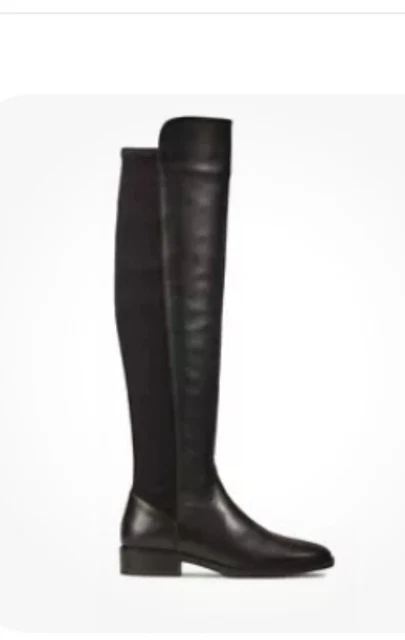 CLARKS LADIES BLACK Leather Knee High Boots Style Is Pure Caddy 73.47 PicClick UK