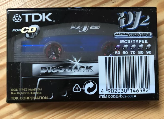 10x TDK DJ2 Chrome Position Type II Blank Cassette Tapes Complete Box Neu 3