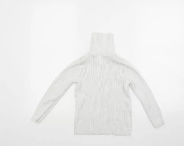 George Girls White Halter Acrylic Pullover Jumper Size 7-8 Years
