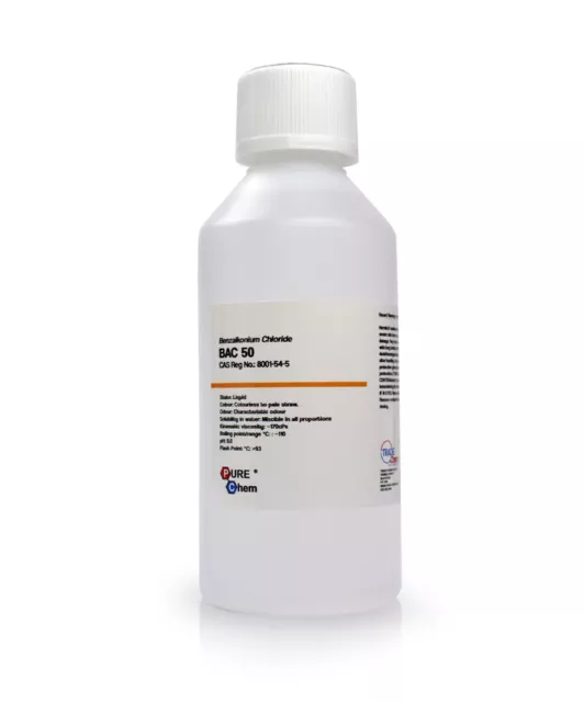 BAC50 Benzalkonium Chloride Algaecide Bactericide and Fungicide. 250ml