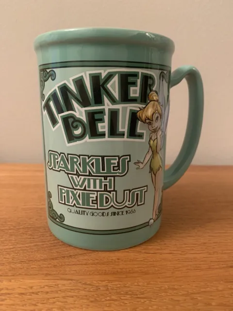 RARE Tinker Bell Peter Pan Large Ceramic Mug Disney Store 3d embossed image