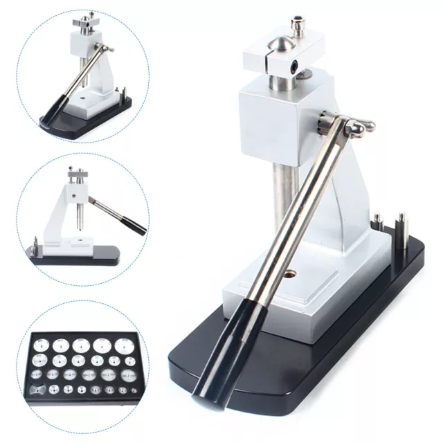 G6173 Watch Back Case Compression Tool Mineral Watch Glass Presser+25 Alu Moulds