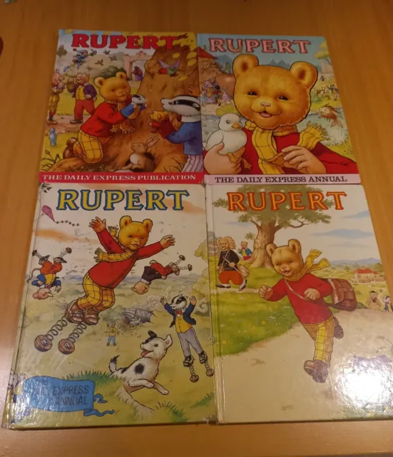 Job Lot 4 Vintage Rupert The Bear The Daily Express Annuals  1980 1981 1982 1984