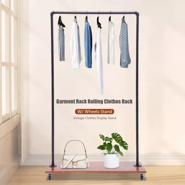 Simple Trending Clothes Clothing Rack Rolling Garment Rack with Storage Shelves