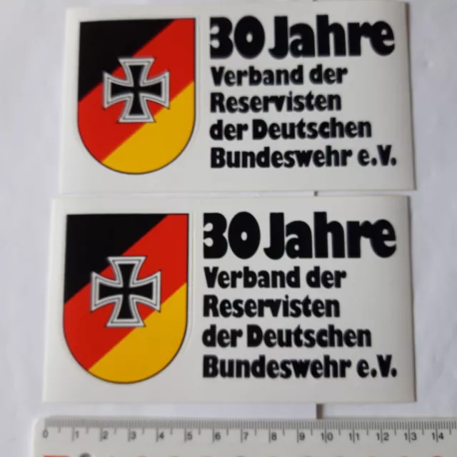 2 Aufkleber   30 Jahre Verband der  Reservisten der  Deutschen Bundeswehr (50)