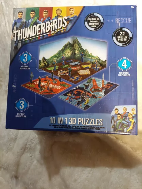Rare Complete Unused 'Thunderbirds Are Go' 10 in 1 3D Jigsaw Puzzles & Figures