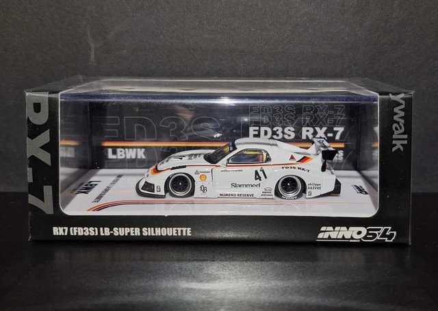 INNO64 MAZDA RX-7 FD3S LB-Super Silhouette Weiß LBWK Libertywalk 1:64 ...