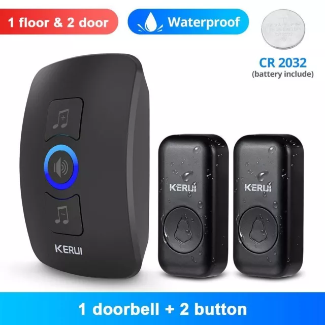 Wireless Chime Doorbell Home Door Bell Plug in Receiver Remote Outdoor Button