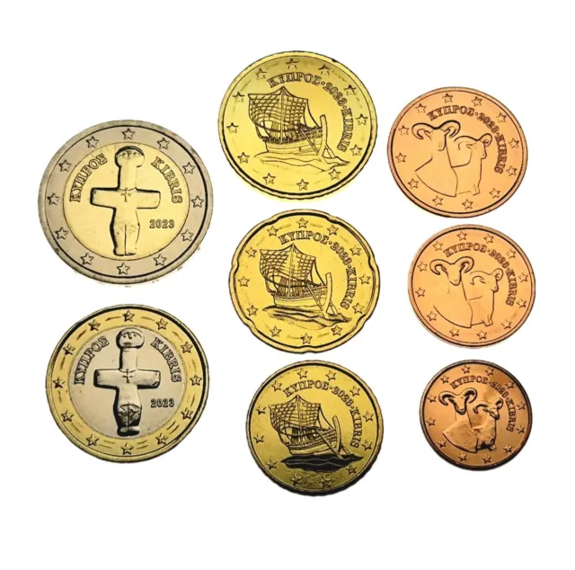 Kursmünzensatz Zypern 2023 ● 1 Cent - 2 Euro ● Unzirkuliert ● Neu ● KMS ● Cyprus