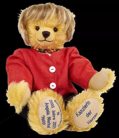 Angela Merkel - Teddybär 38cm -Limitiert mit Numerierung- Sammlerstück