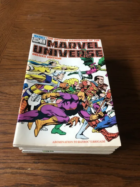 The Official Handbook of the Marvel Universe Deluxe Edition #1-20 Comic Lot