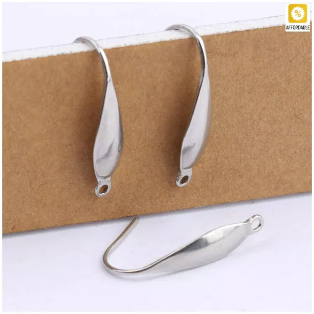 Earrings Findings Surgical Stainless Steel 316 Hooks DIY Ear Wires Jewelry 50Pcs