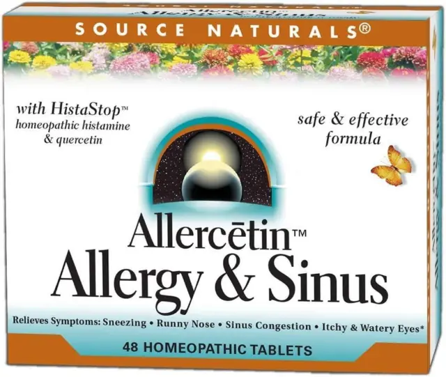 Source Naturals Allercetin Allergie & Sinus 48 Comprimés,Foin Fever,Immunitaire