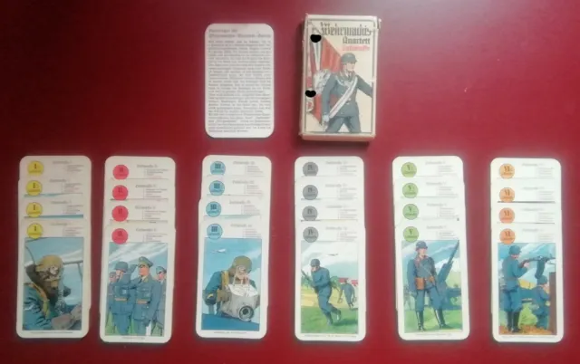 altes orig Quartett Kartenspiel Spielkarten Wehrmacht 2Wk Luftwaffe kompl. + OVP