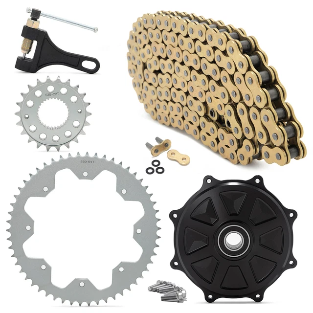 Kit Chaîne Et Pignon 80T + 10T Pour Vélo - Chaîne 146 Maillons, Pignon 25H Diamètre 34mm