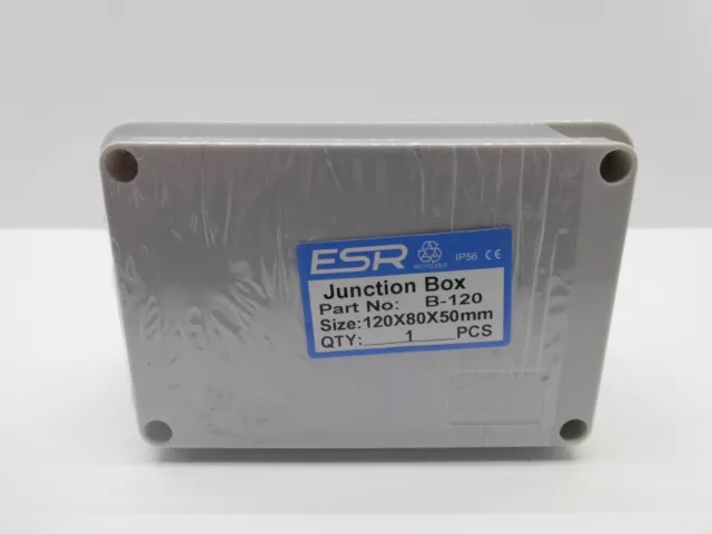 ESR ENCLOSURE JUNCTION BOX ADAPTABLE PVC PLASTIC IP56 WATERPROOF 120x80x50mm