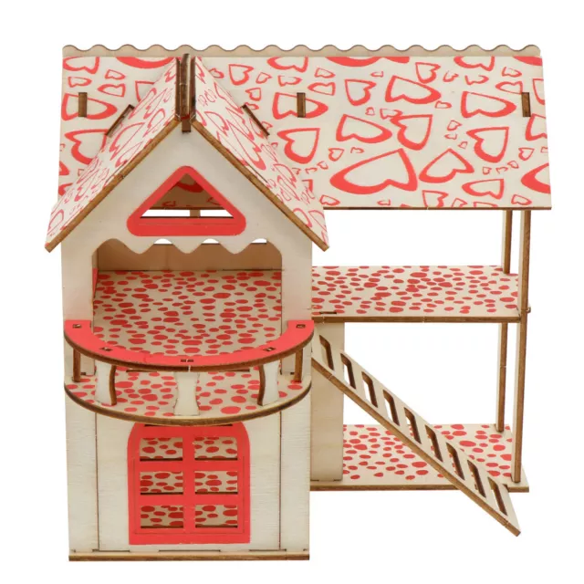 Wooden Hamster Hideout with Climbing Ladder for Rat Cage