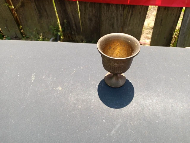 Antique Mini 2.5 Inch Brass Biedermeier Mortar Original