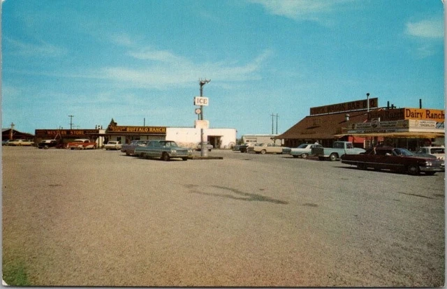 BUFFALO RANCH, Oklahoma Postcard Downtown Street Scene / Route 66 Roadside 1960s