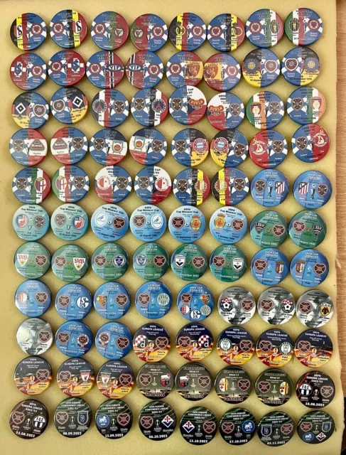 ALL HEARTS Edinburgh Scotland eurocups match badges 1958 - 2016