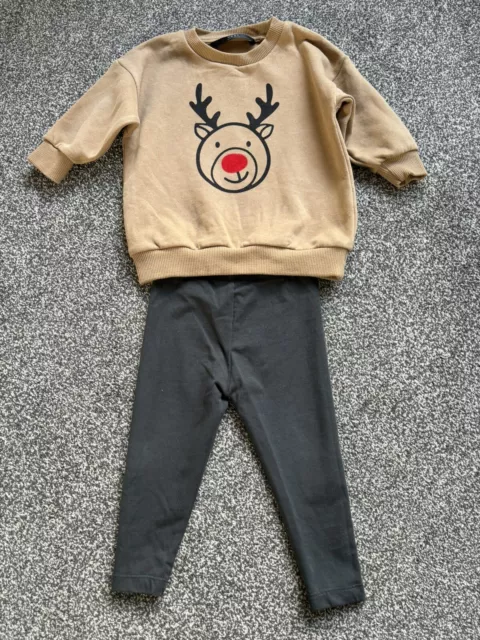 Next Baby Boy Christmas Jumper & Legging Set Size 9-12 Months