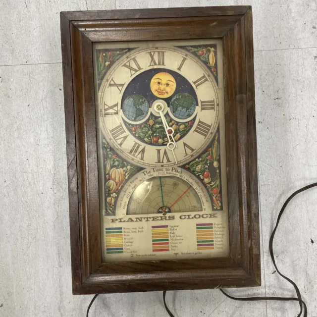 Mechtronics Fairfield Planter's Clock 15"x10.25"x4" VTG 1970's  Untested